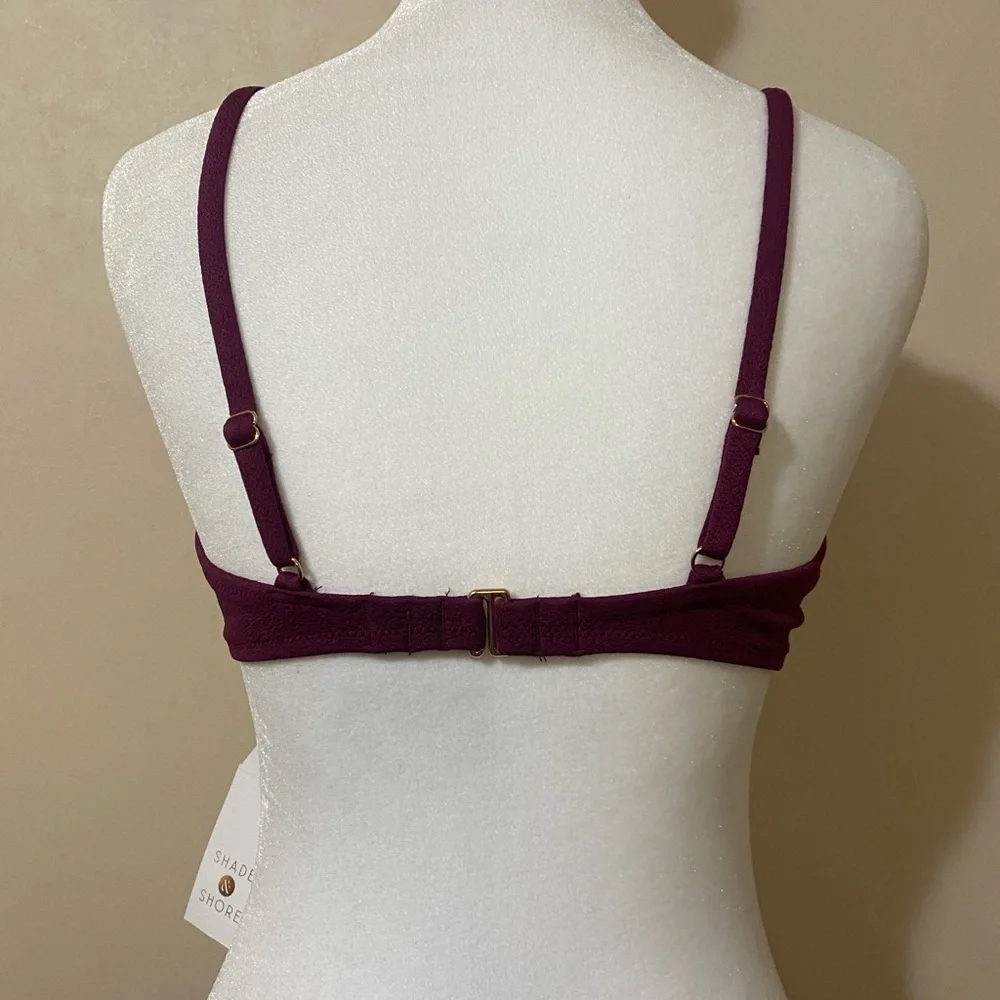 Shade & Shore Bikini Top NWT swimwear women’s juniors small wine burgundy